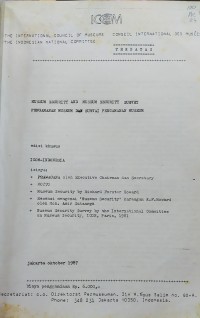 Museum Security And Museum Security Survey: Pengamanan Museum Dan Survai Pengamanan Museum